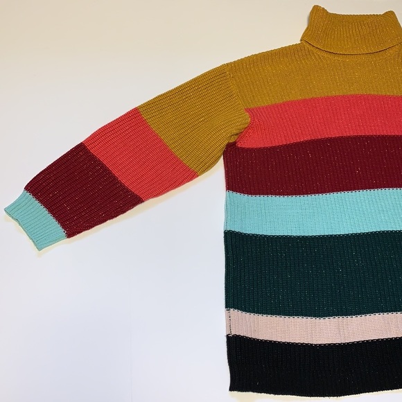 Anthropologie x FARM Rio de Janeiro Sparkly Striped Sweater - Women’s Size XL - Picture 4 of 12